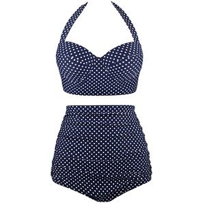 🆕 High Waisted Polka Dot Bikini Set 👙